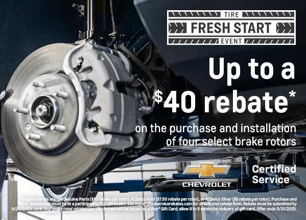 Get Up to a $40 Rebate on Brake Rotors from your nearest Chicagoland or Northwest Indiana Chevy Dealer | Chevy Drives Chicago